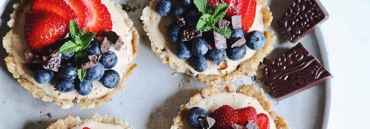 Coconut Caramel Cream Mixed Berry Tarts 
