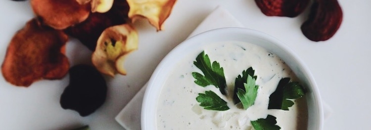 Raw Vegan Tahini Sour Cream and Onion Dip