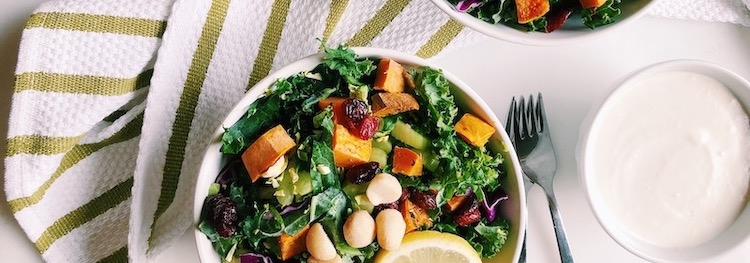 Gratitude Salad with Tahini Macadamia Dressing