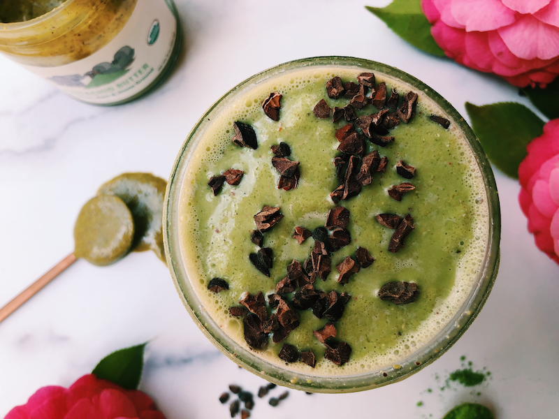 Vegan Matcha Pistachio Butter Shake