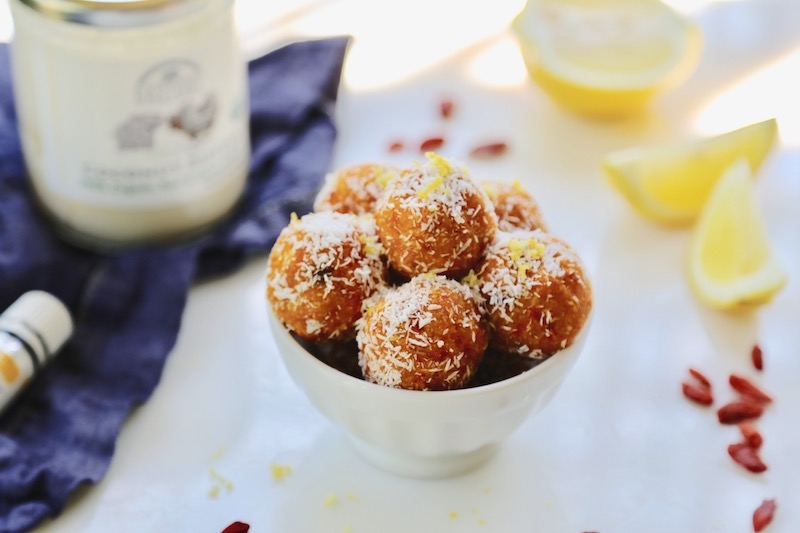 Goji Berry Lemon Coconut Bliss Balls