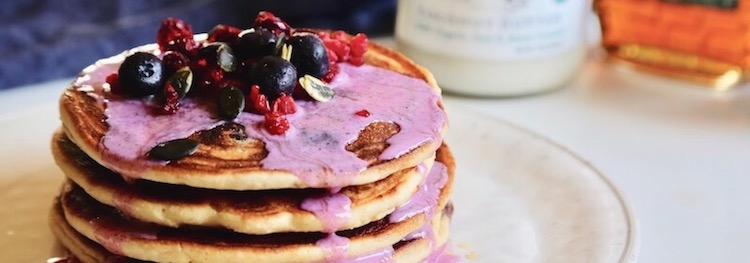 Fluffy Almond and Cassava Flour Blueberry Paleo Pancakes