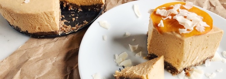 Festive Raw Vegan Persimmon Lemon Cheesecake