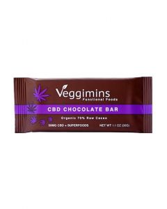 Raw Chocolate Bar with CBD + Superfoods - 50 mg - 1.1 oz