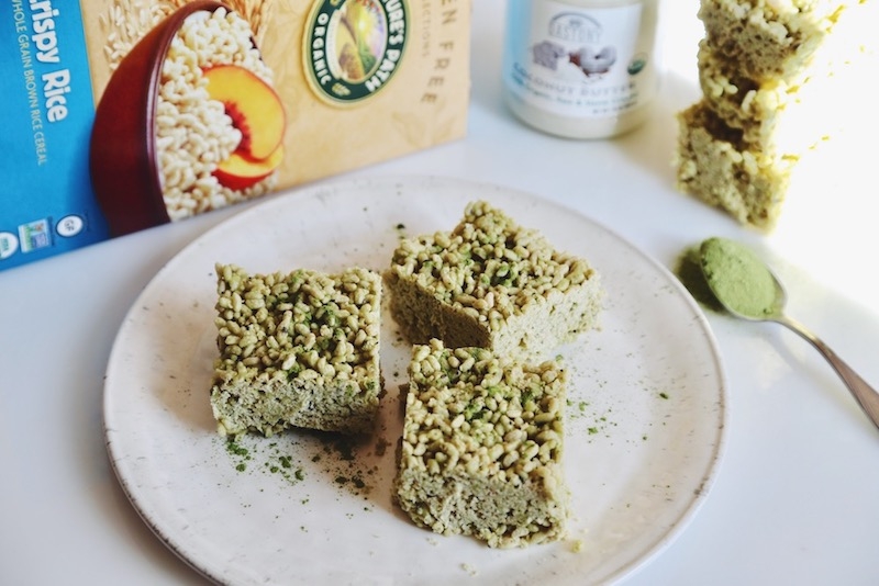 Vegan Matcha Rice Krispies Treats 